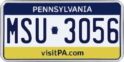 PA license plate MSU3056