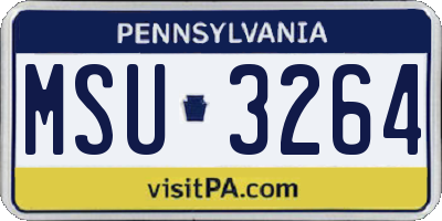 PA license plate MSU3264