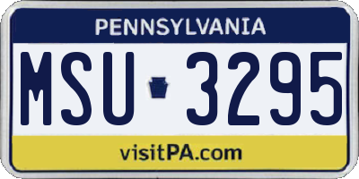 PA license plate MSU3295