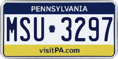 PA license plate MSU3297