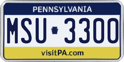 PA license plate MSU3300