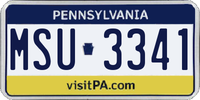 PA license plate MSU3341