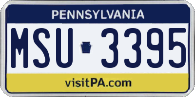 PA license plate MSU3395