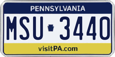 PA license plate MSU3440