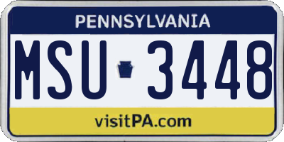 PA license plate MSU3448