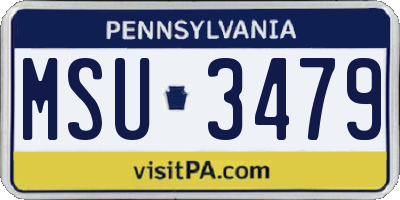 PA license plate MSU3479