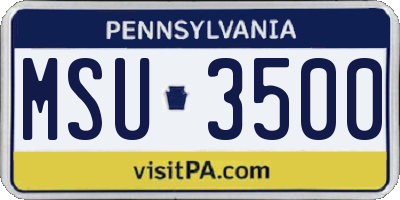 PA license plate MSU3500