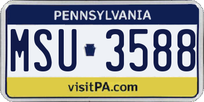 PA license plate MSU3588