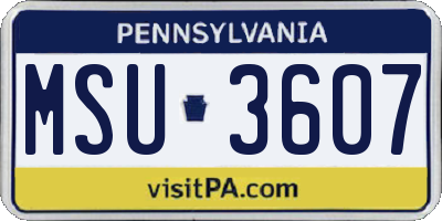 PA license plate MSU3607