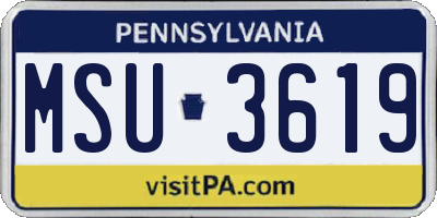 PA license plate MSU3619