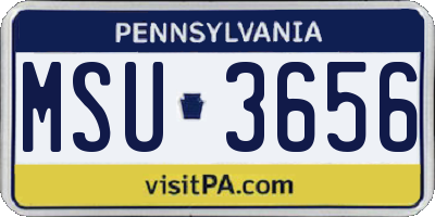 PA license plate MSU3656