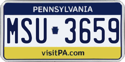 PA license plate MSU3659