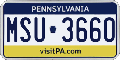 PA license plate MSU3660