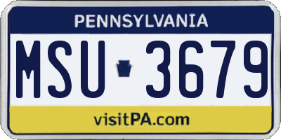 PA license plate MSU3679