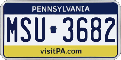PA license plate MSU3682