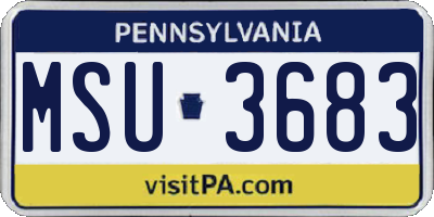 PA license plate MSU3683