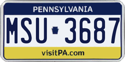 PA license plate MSU3687