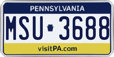 PA license plate MSU3688