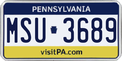 PA license plate MSU3689