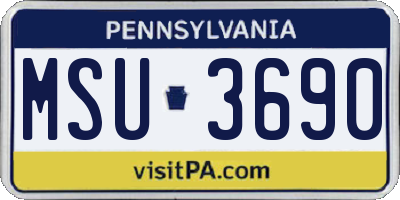 PA license plate MSU3690