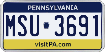 PA license plate MSU3691
