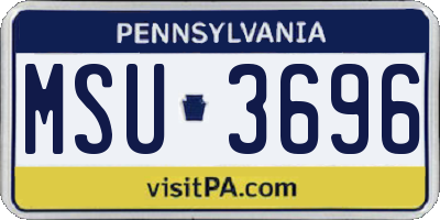 PA license plate MSU3696