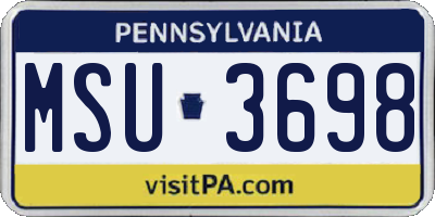 PA license plate MSU3698