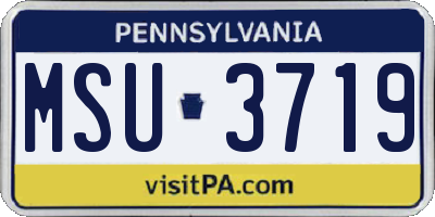 PA license plate MSU3719