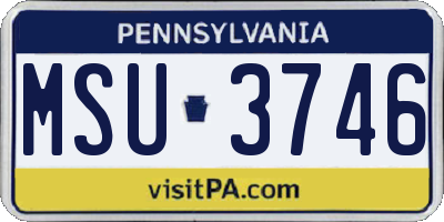 PA license plate MSU3746