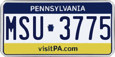 PA license plate MSU3775