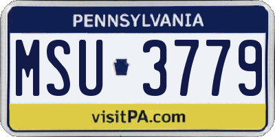 PA license plate MSU3779