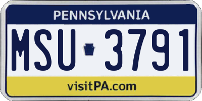 PA license plate MSU3791