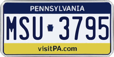 PA license plate MSU3795