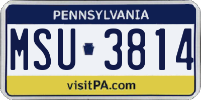 PA license plate MSU3814
