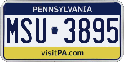 PA license plate MSU3895