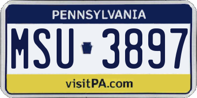 PA license plate MSU3897
