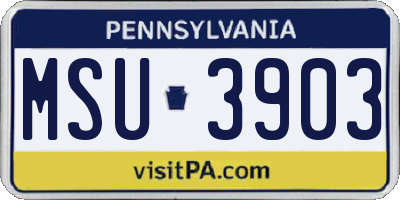 PA license plate MSU3903