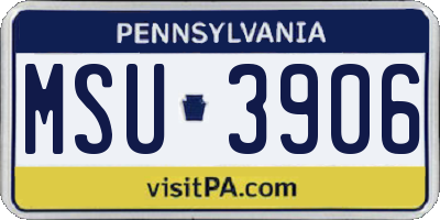 PA license plate MSU3906