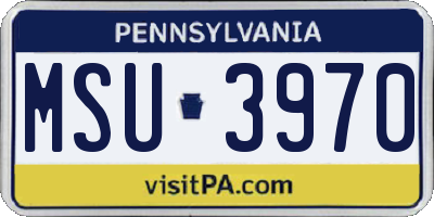 PA license plate MSU3970
