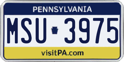 PA license plate MSU3975