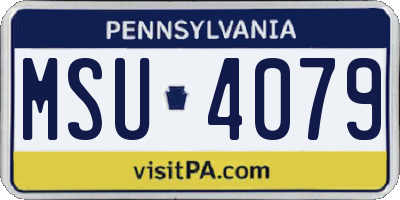 PA license plate MSU4079