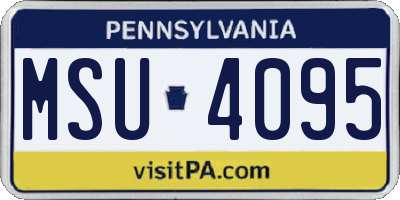 PA license plate MSU4095