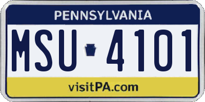 PA license plate MSU4101