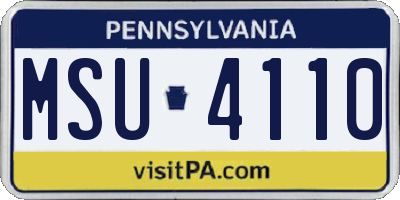 PA license plate MSU4110