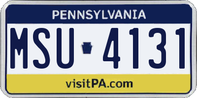 PA license plate MSU4131