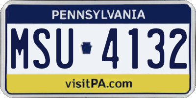 PA license plate MSU4132