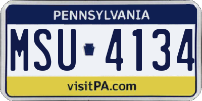 PA license plate MSU4134
