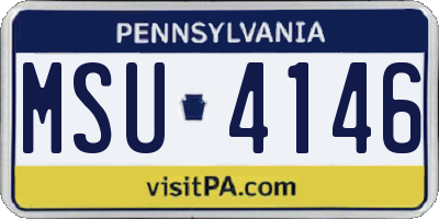 PA license plate MSU4146