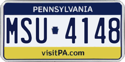 PA license plate MSU4148