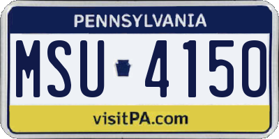 PA license plate MSU4150